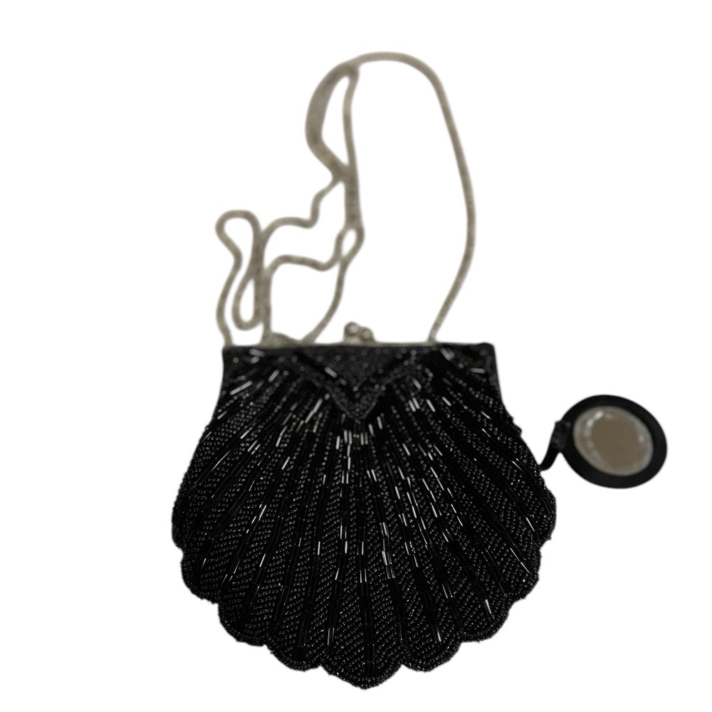 Valerie Stevens Black Beaded Chain Bag